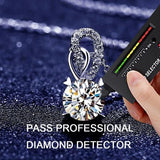 1CT Moissanite Heart Prong Necklace D Brilliant Silver