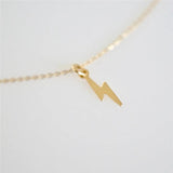 Lightning Pendant Necklace 14K Filled Choker Boho Jewelry