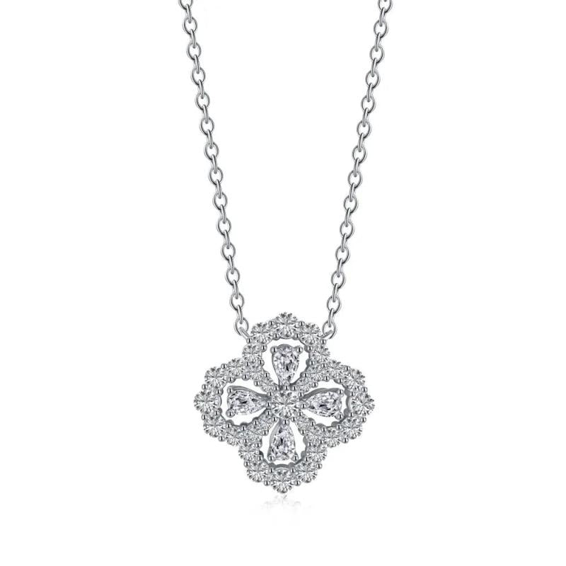925 Silver Diamond Circle Pendant Necklace