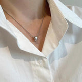925 Silver Diamond Circle Pendant Necklace