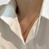 925 Silver Diamond Circle Pendant Necklace