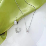 925 Silver Diamond Circle Pendant Necklace