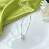 925 Silver Diamond Circle Pendant Necklace