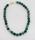 Green/Red Veins Agate 12MM Necklace