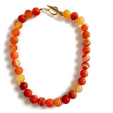 Green/Red Veins Agate 12MM Necklace