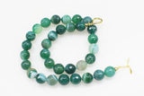 Green/Red Veins Agate 12MM Necklace