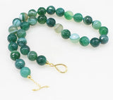Green/Red Veins Agate 12MM Necklace