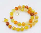 Green/Red Veins Agate 12MM Necklace