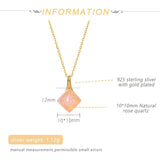 Sterling Silver Women's Pendant Rose Quartz Necklace