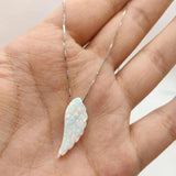 925 Silver Opal Left Wing Necklace For Girl