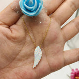 925 Silver Opal Left Wing Necklace For Girl