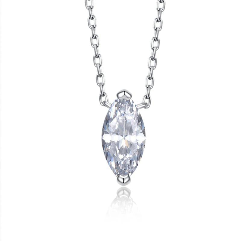 18K Plated 925 Silver 1CT Sapphire Pendant Necklace