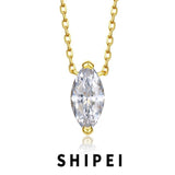 18K Plated 925 Silver 1CT Sapphire Pendant Necklace