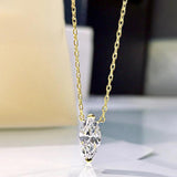 18K Plated 925 Silver 1CT Sapphire Pendant Necklace