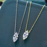 18K Plated 925 Silver 1CT Sapphire Pendant Necklace