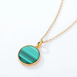 925 Silver Pendant Necklace Malachite Flower Plated Wedding Fine Jewelry
