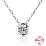 1CT VVS1 Moissanite Necklace 925 Silver Lab Diamond Pendant