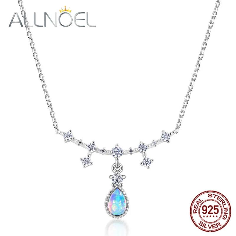925 Silver Necklace for Women Opal Chain Party Gift Fine Jewelry