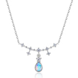 925 Silver Necklace for Women Opal Chain Party Gift Fine Jewelry