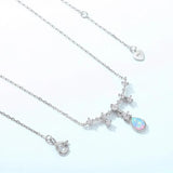925 Silver Necklace for Women Opal Chain Party Gift Fine Jewelry