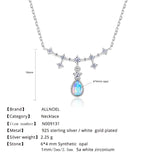 925 Silver Necklace for Women Opal Chain Party Gift Fine Jewelry