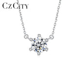 1ct Moissanite Diamond Pendant Necklace 925 Sterling Silver CZ Kolye