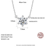 1ct Moissanite Diamond Pendant Necklace 925 Sterling Silver CZ Kolye
