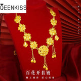 NC5332 Flower Tassel 24KT Necklace for Bride