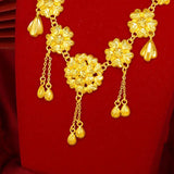 NC5332 Flower Tassel 24KT Necklace for Bride