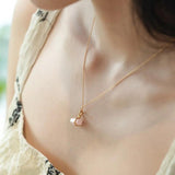 925 Silver Pink Crystal Pendant Necklace Rhombus Pillar Synthetic Rose Quartz