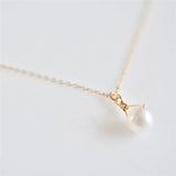 14K Filled Pearl Charm Necklace Jewelry Pendants Boho Necklace For Women