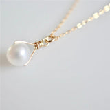 14K Filled Pearl Charm Necklace Jewelry Pendants Boho Necklace For Women