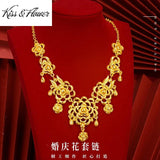 NK334 Flower 24KT Necklace for Bride Wedding Anniversary
