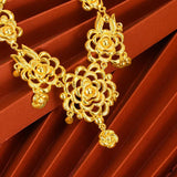 NK334 Flower 24KT Necklace for Bride Wedding Anniversary