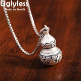 Thai Silver Lucky Clouds Necklace 999 Pure Silver Pendants+Chain