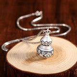 Thai Silver Lucky Clouds Necklace 999 Pure Silver Pendants+Chain