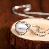 Thai Silver Lucky Clouds Necklace 999 Pure Silver Pendants+Chain