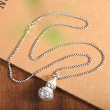 Thai Silver Lucky Clouds Necklace 999 Pure Silver Pendants+Chain