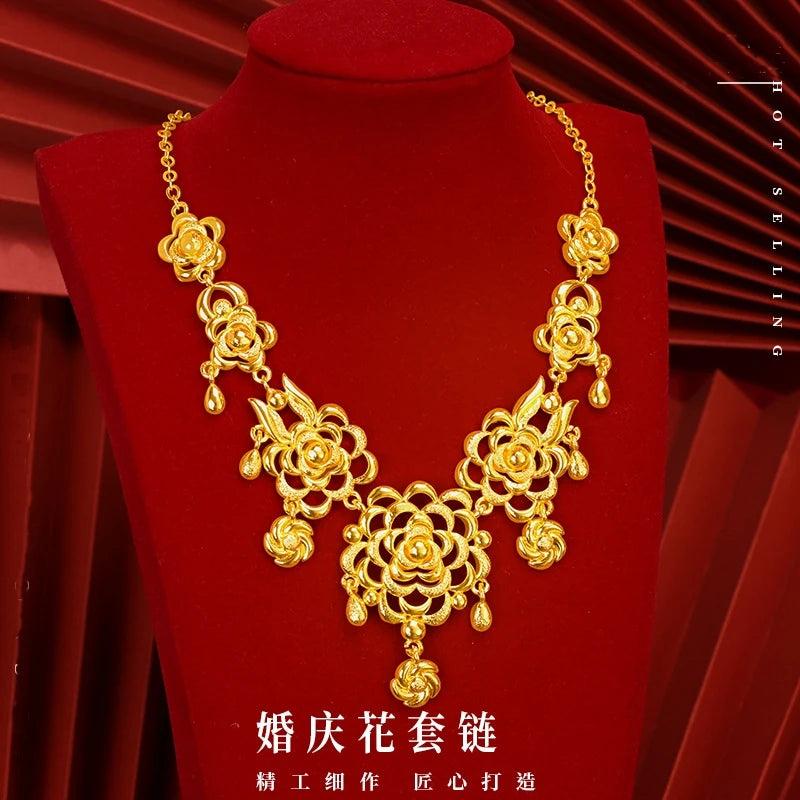 NC5334 Flower 24KT Necklace