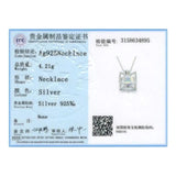 Austria Crystal Cube Rotating Pendant Necklace 925 Silver Jewelry