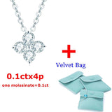 3mm*4p Moissanite Necklace D VVS1 Diamond Pendant S925 Silver Plate