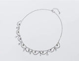 Bohi Princess Tassel Stones Short Necklace Choker Real. 925 Sterling Silver