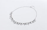 Bohi Princess Tassel Stones Short Necklace Choker Real. 925 Sterling Silver