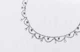 Bohi Princess Tassel Stones Short Necklace Choker Real. 925 Sterling Silver