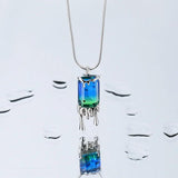 Real 925 Silver Rectangle Tourmaline Choker Necklace for Women Punk Jewelry