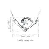 925 Silver Horse Necklace Zircon Pendant Men Women Jewelry Gift