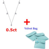 925 Silver Moissanite Choker Necklace 16+2In
