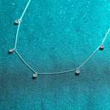925 Silver Moissanite Choker Necklace 16+2In