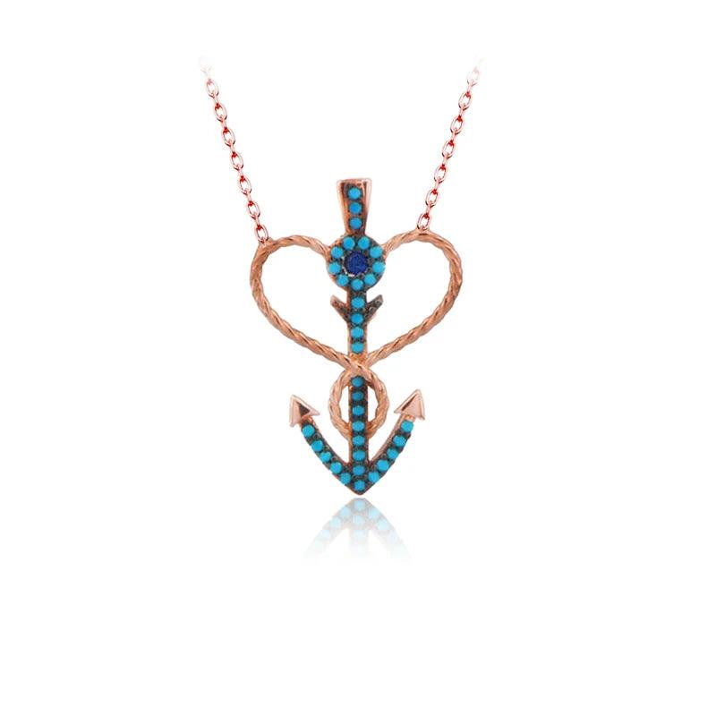 Zircon Sailor Necklace 925 Silver For Women Valentines