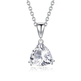 MYBEBOA 925 Silver Triangula CZ Necklace for Women